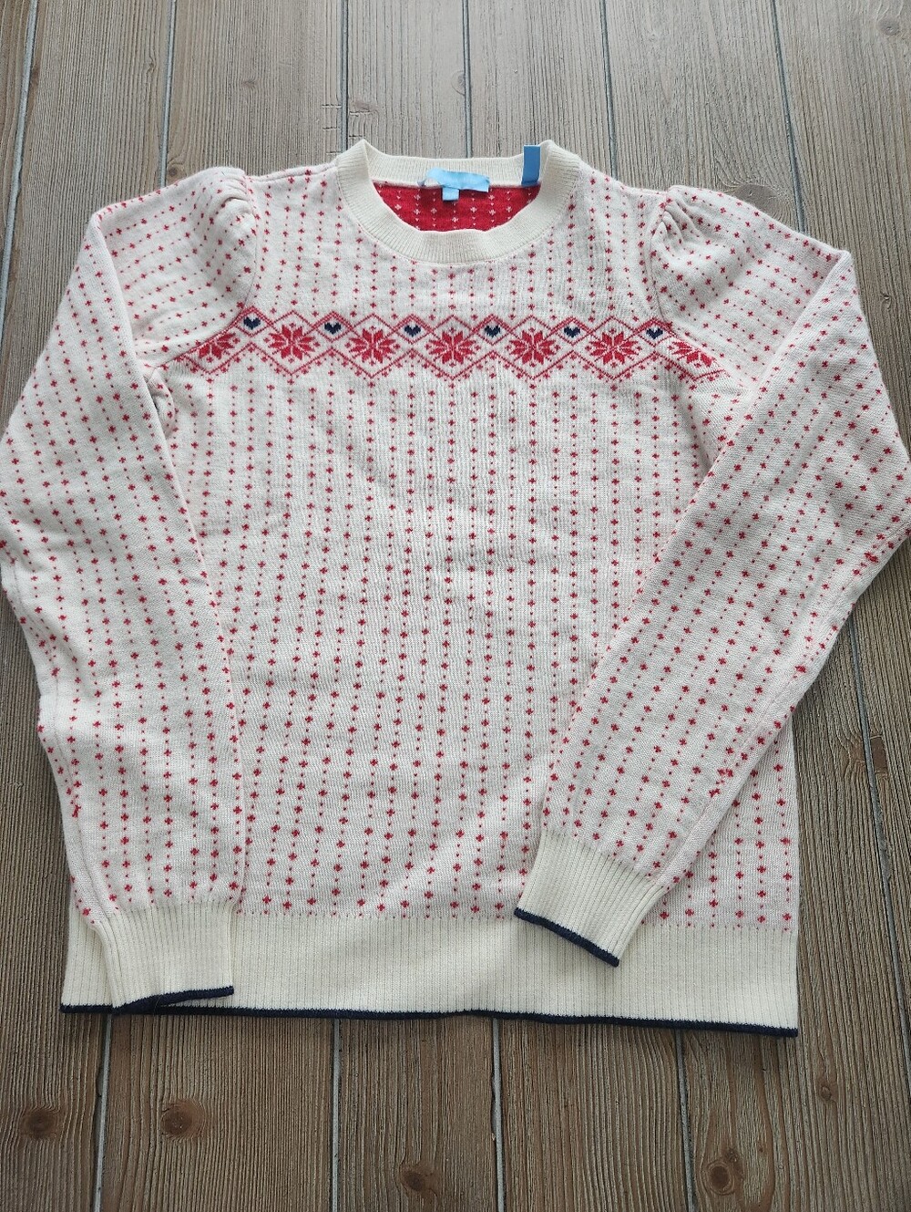 Cream and Red Fair Isle Knit Sweater - Woman Daper James